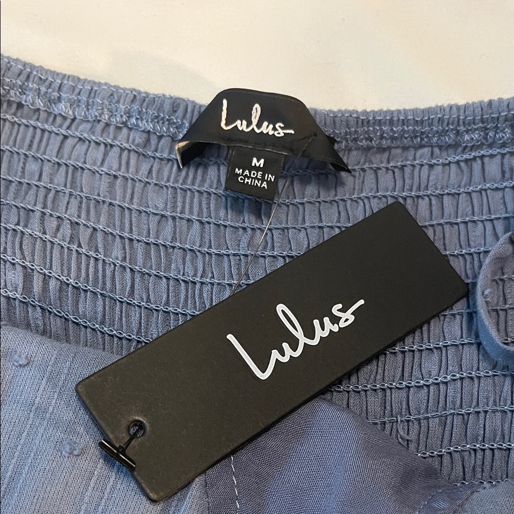 Lulu's Strapless Blue Dress with Belt - Picture 8 of 8